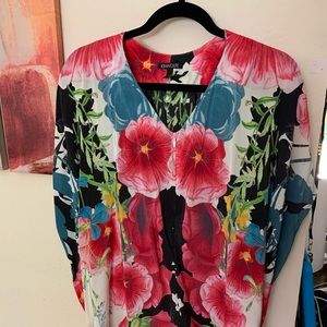 Kinwolfe silk maternity floral shirt